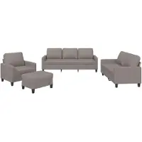 vidaXL Ensemble de canapés 4 pièces avec coussins Tissu Taupe