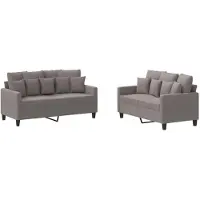 vidaXL Ensemble de canapés 2 pièces avec coussins Tissu Taupe