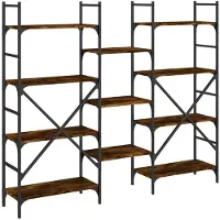 vidaXL Bibliothèque chêne fumé 160x28,5x136,5 cm bois d'ingénierie