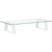 vidaXL Support d'écran blanc 40x20x8 cm verre trempé et métal