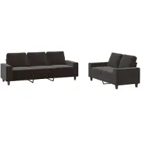 vidaXL Ensemble de canapés 2 pièces noir tissu