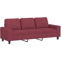vidaXL Canapé 3 places vin rouge 180 cm Tissu