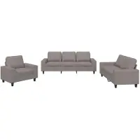 vidaXL Ensemble de canapés 3 pièces tissu taupe