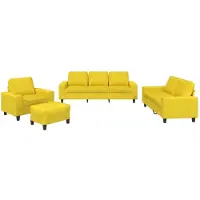 vidaXL Ensemble de canapés 4 pièces jaune clair Tissu
