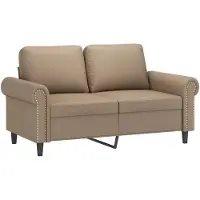 vidaXL Ensemble de canapés 2 pièces avec coussins Cappuccino-Brun Similicuir