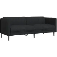 vidaXL Canapé 3 places noir tissu