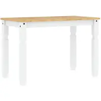 vidaXL Table de salle à manger Corona Blanc 112x60x75 cm Pin massif