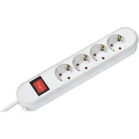 Bachmann SMART Multiprise 4x contact de protection, interrupteur, blanc, 1,5 m