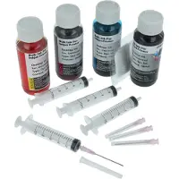 VHBW 4x Encre de recharge compatible avec Canon Pixma GM4050 imprimante - Kit de recharge dye cyan, dye magenta, dye noir, dye jaune