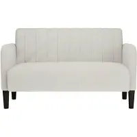 vidaXL Canapé deux places crème 109 cm velours