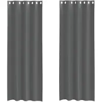 vidaXL Voile Rideaux avec oeillets 2 pcs. Gris foncé 140x260 cm