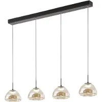 FABAS LUCE Suspension Lucille Cognac Led 28W, 2700K-4000K, Structure En Métal Et Verre Borosilicate, Intensité Variable En Continu, 87 X 6 X 200 Cm
