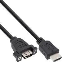 InLine 17500B Câble adaptateur HDMI 4K2K à encastrer, HDMI A prise/prise femelle, 0,6m