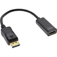 InLine Câble adaptateur DisplayPort vers HDMI avec audio, DisplayPort mâle vers HDMI femelle