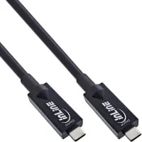 InLine Câble USB 3.2 Gen.2 AOC, USB-C mâle/mâle, noir, 5m