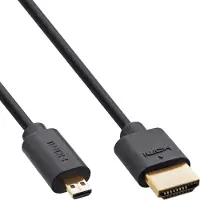 InLine Câble HDMI ultra haut débit Slim (1.50 m), Câble vidéo, Noir