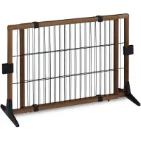 Relaxdays - Barrière De Sécurité Extensible, séns Perçage, Avec Pieds, H X L : Env. 71 X 107-172 Cm, Pour Chiens, Marron