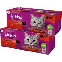 Whiskas Classic Meals nourriture humide pour chats en sauce 40x85 g + TRIXIE anneaux de poulet au saumon 50 g