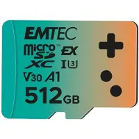 Emtec mSD 512GB UHS-I U3 V30 A1 Express (512 Go, microSDXC, U3, UHS-I), Carte mémoire, Multicolore
