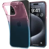 Spigen Coque Spigen Liquid Crystal pour iPhone 15 Pro - rose et bleu