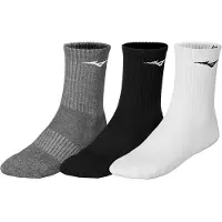 Mizuno Chaussettes d'entraînement (41 - 43), Gris, Argent, Noir, Blanc