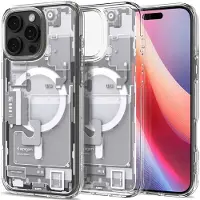 Spigen Ultra Hybrid Zero One (MagFit) (Apple iPhone 16 Pro), Coque pour téléphone portable, Transparent, Blanc