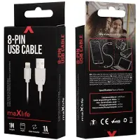 MaXlife Câble de recharge 8-PIN pour iPhone / iPad / iPod 1A 1m, blanc