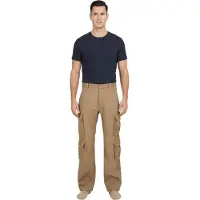 Build Your Brand Pantalon cargo robuste pour homme Pure Vintage en coton – Pantalon d'extérieur et de travail avec 8 poches (B1003-00003 Beige)