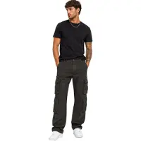 Build Your Brand Pantalon cargo robuste pour homme Pure Vintage Pantalon en coton au look vintage Anthracite