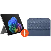 Microsoft Ordinateur Portable Hybride 2 en 1 avec écran tactile Surface Pro 12e édition 13" Snapdragon X2 Plus 16 Go RAM 256 Go SSD Platine