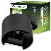 LUMILED Applique murale extérieure Applique extérieure Luminaires muraux Terrasse IP44 noir rond aluminium 230V 2x 3 W blanc neutre 4000K orientable 6W