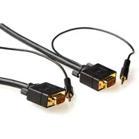 ACT AK4993 7m VGA (D-Sub) + 3.5mm VGA (D-Sub) + 3.5mm Noir Adaptateur de câble vidéo (7 m), Câble vidéo, Noir