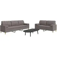 vidaXL Ensemble de canapés 2 pièces avec coussins décoratifs Tissu Taupe