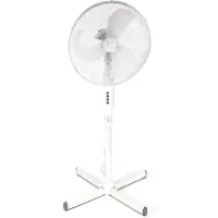 CUISINIER DELUXE Ventilateur sur pied 40 cm, 3 vitesses + oscillation, réglable en hauteur, blanc, 40 W