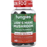Fungies , Gommes de Champignon Crinière de Lion, Myrtille et Fraise, 60 Gommes à la Pectine