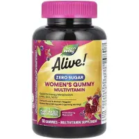 Nature'S Way , Alive! Multivitamine Gummies pour Femmes, Sans Sucre, Fraise, 50 Gommes
