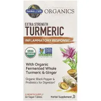 Garden of life , Organics, Curcuma Extra Fort, Réponse Inflammatoire, 60 Comprimés Végétaliens
