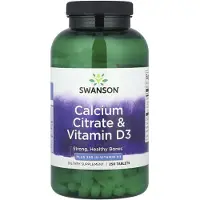 Swanson Health , Citrate de Calcium et Vitamine D3, 250 Comprimés