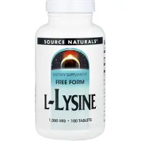 Source naturals , L-Lysine, 1 000 mg, 100 Comprimés