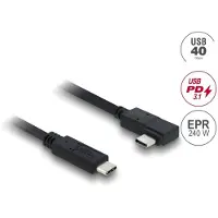 DeLOCK Câble coaxial USB 40 Gbps coudé 1 m, PD 240 W