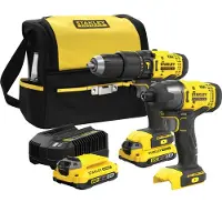 Stanley Perceuse visseuse à percussion - FATMAX - V20 - 2 outils - 2 batteries 2Ah - 18V