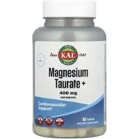 Kal magnsium taurate 400 mg plus coenzyme vitamine b6 complment de magnsium chl fonctionnement du muscle sain nerveux et soutien cardiaque G