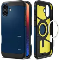 Spigen Tough Armor MAG iPhone 16 MagSafe bleu marine ACS08217 (Apple iPhone 16), Coque pour téléphone portable, Bleu