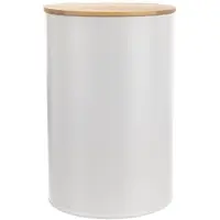 Orion Boîte alimentaire en métal blanc avec couvercle en bambou WHITELINE 1,3 l