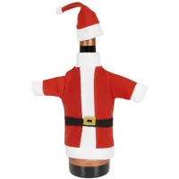 Orion Étui à bouteilles de Noël élégant : ensemble veste et bonnet de Père Noël