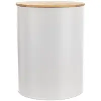 Orion Récipient de cuisine Récipient de conservation Boîte à provisions en métal blanc avec joint en silicone pour produits en vrac WHITELINE 2,3l