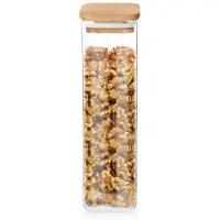 Orion Pot en verre borosilicaté avec couvercle en bambou