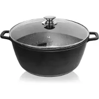 Orion Pot en granit avec couvercle GRANDE 32 cm, 9,7 l