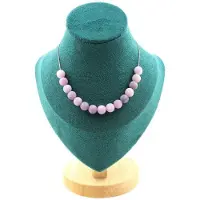 Bijoux Pierres et Minéraux. Collier 15 perles Mica violet mat 8 mm. Chaine en acier inoxydable Collier femmes, hommes. Taille personnalisa