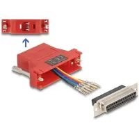 DeLOCK Kit de montage adaptateur D-Sub 25 broches vers RJ12 femelle, rouge